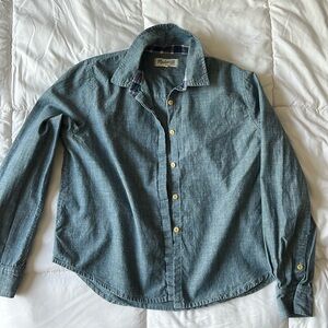 Madewell blue button down long sleeve top